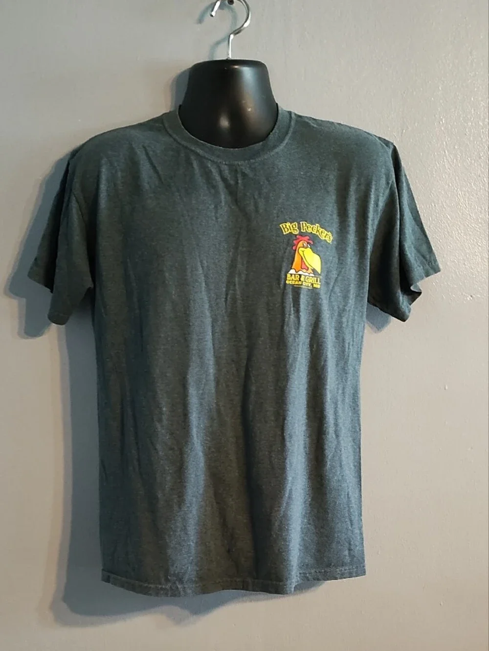 Big Peckers Bar & Grill Charcoal Gray Logo Tee - Men's Ocean City MD, Shirt